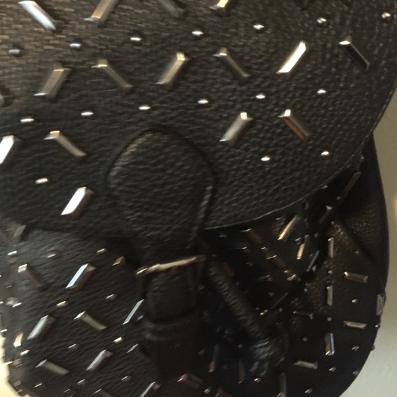 Charming Charlie’s black and silver mini backpack - Picture 3 of 11